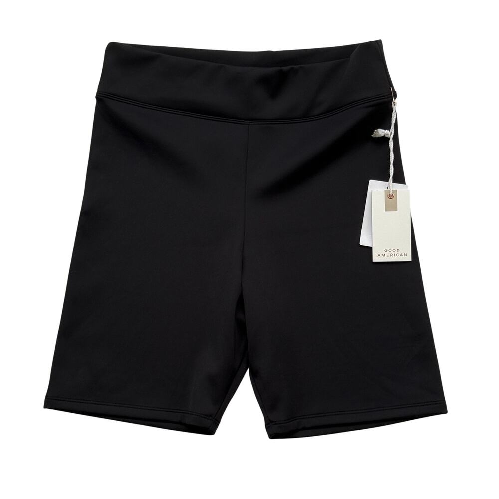 Good American High Rise Biker Shorts Size 3 Large Black NEW
